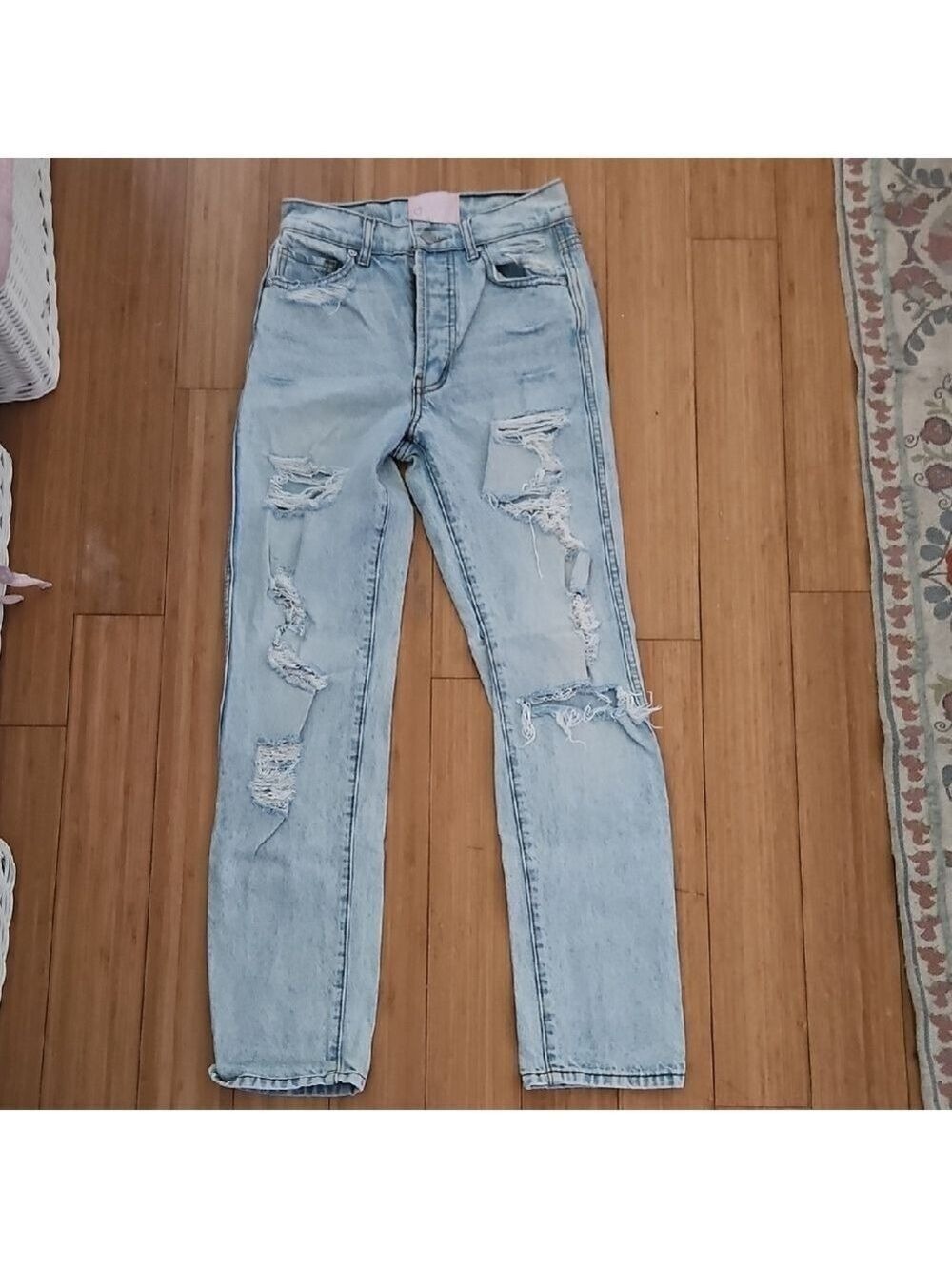 Revice Ex-Boyfriend Jeans It’s Complicated Light Wash Distressed Slim Straight